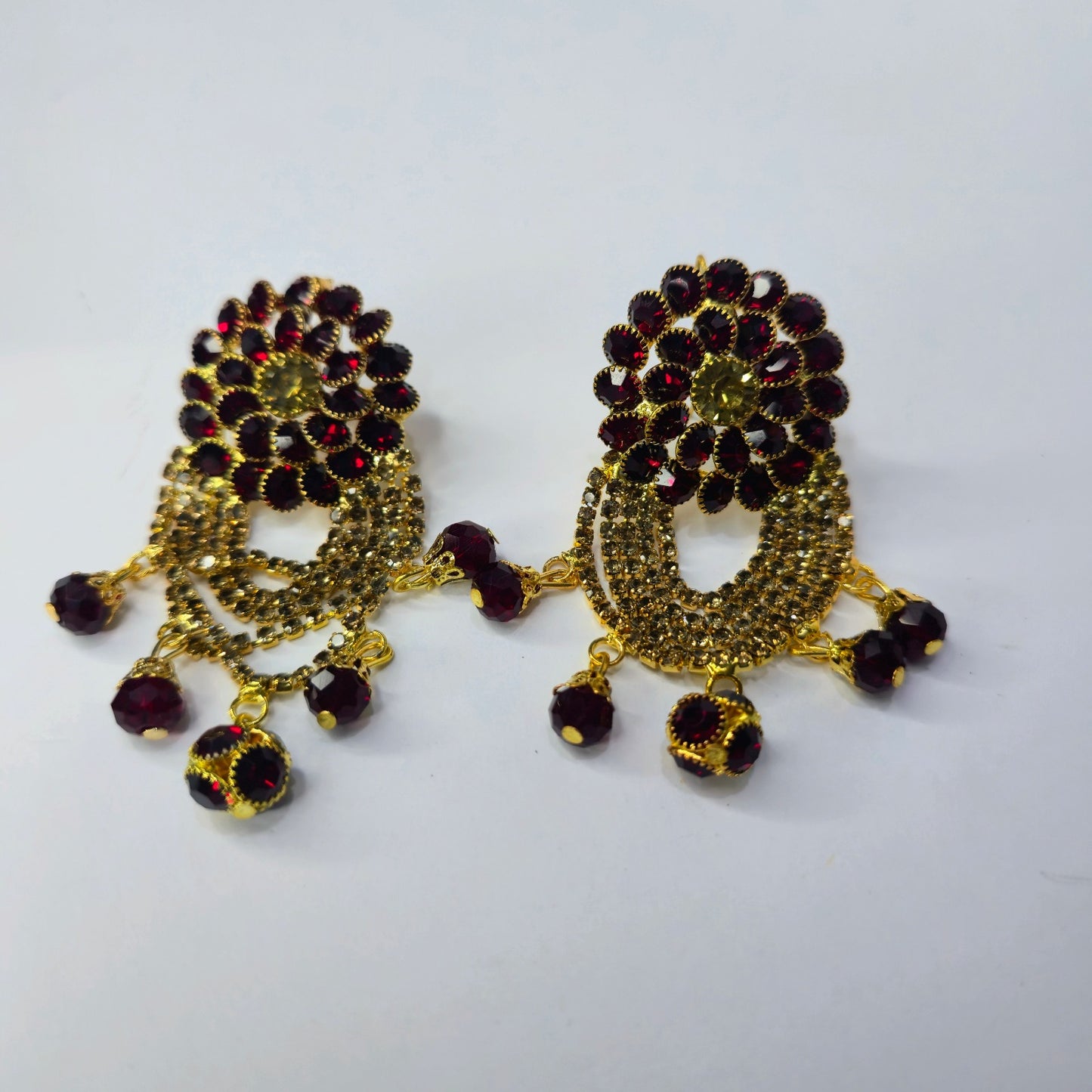 Triple Circle Diamond Drop Earrings