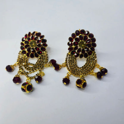 Triple Circle Diamond Drop Earrings